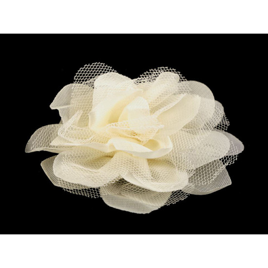 Chiffon flower ø8 and 9 cm - Red (4 Pieces) Chiffon flower ø8 and 9 cm - Red (4 Pieces)