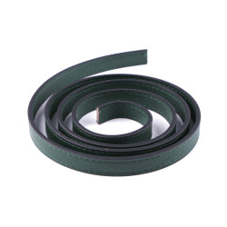 Imitation leather handle strap - stitched - Dark green (2 Pieces)