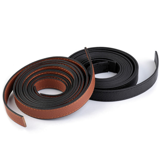 Imitation leather handle strap - stitched - Dark green (2 Pieces) Imitation leather handle strap - stitched - Dark green (2 Pieces)