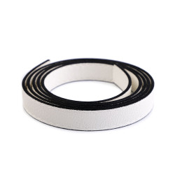Imitation leather handle strap - stitched - White milk (2 Pieces)