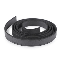 Imitation leather handle strap - stitched - Grey (2 Pieces)