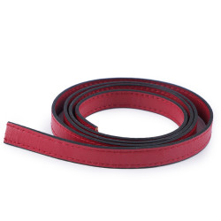 Imitation leather handle strap - stitched - Red (2 Pieces)
