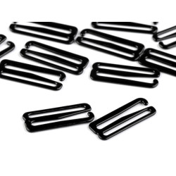 Metal bra adjustment ring, hook or slider width 25 mm - Black (100 Pieces)