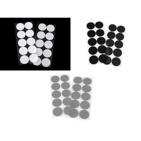 Hook and loop self adhesive circles dots ø35 mm - White (1 Card)