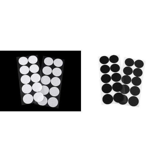 Hook and loop self adhesive circles dots ø35 mm - White (1 Card)