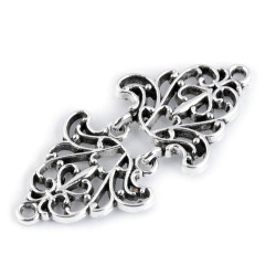 Filigree cloak clasp - Nickel (1 Pair)