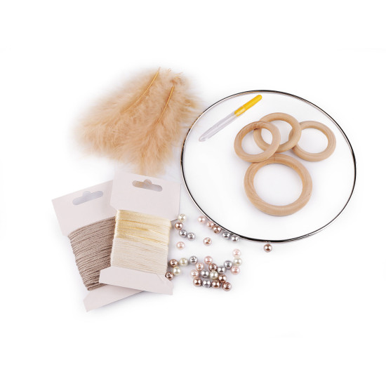 Kreativset traumfänger ø20 cm - Hell-grau (1 Stück) Kreativset traumfänger ø20 cm - Hell-grau (1 Stück)