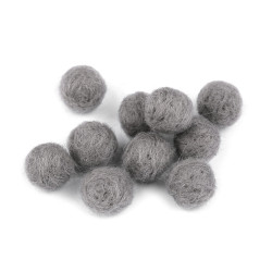 Kulki filcowe / pompony ø15 mm - Szary (10 Sztuki)