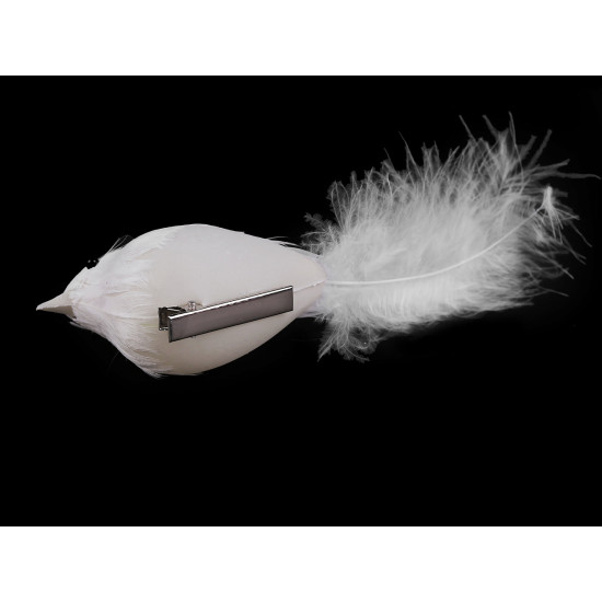 Bird with clip for christmas arrangement - White (2 Pieces) Bird with clip for christmas arrangement - White (2 Pieces)