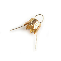Christmas ball bauble ornament cap with spring wire hangers - Gold (10 Pieces)