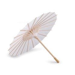 Natural white paper parasol, bamboo handle ø38.5 cm - White natural (1 Piece)