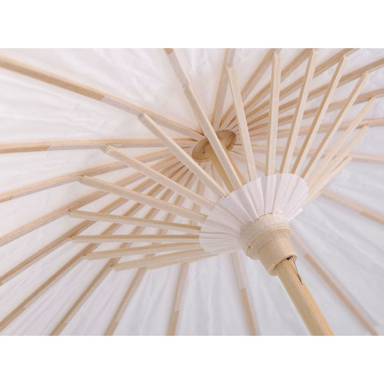 Natural white paper parasol, bamboo handle ø38.5 cm - White natural (1 Piece) Natural white paper parasol, bamboo handle ø38.5 cm - White natural (1 Piece)