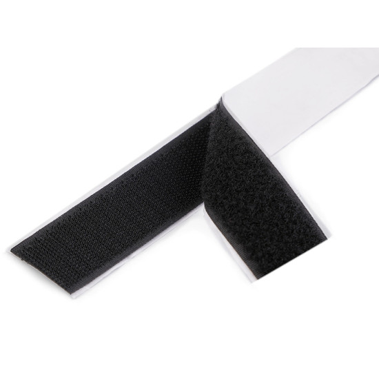 Taśma rzep samoprzylepna haczyk+pętelka szerokość 30 mm - Czarny (25 Metry) Taśma rzep samoprzylepna haczyk+pętelka szerokość 30 mm - Czarny (25 Metry)
