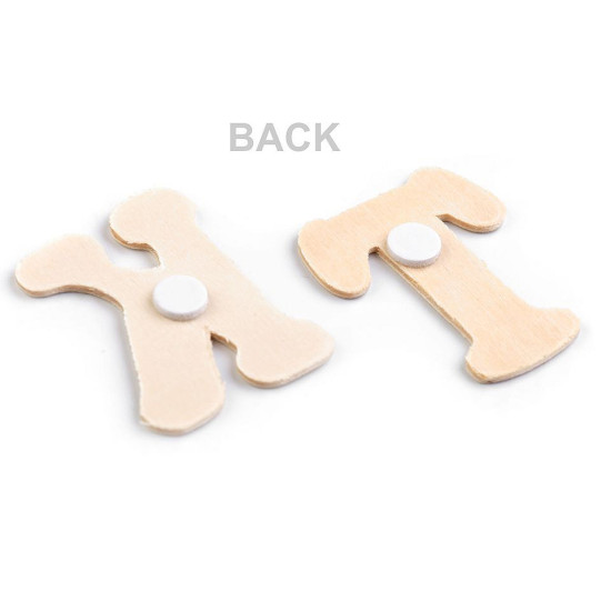 Self-adhesive wood letters in a storage box - Natural light (1 Box) Self-adhesive wood letters in a storage box - Natural light (1 Box)