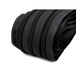Cremallera continua de nailon del n.º 5 para cursores tipo bx - Negro (200 Metros)