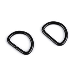 Półkółko szerokość 20 mm - Czarny lakier (10 Sztuki)