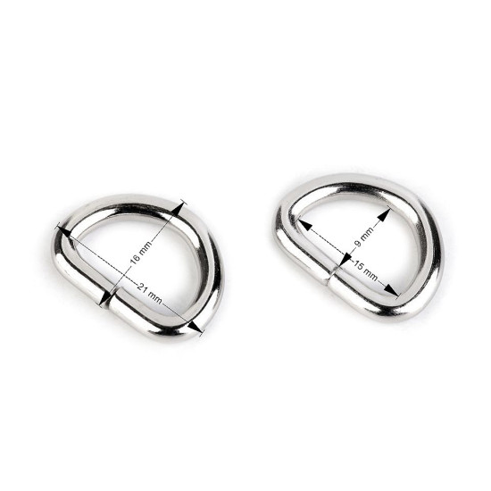 D-ring width 15 mm - Black nickel (100 Pieces)