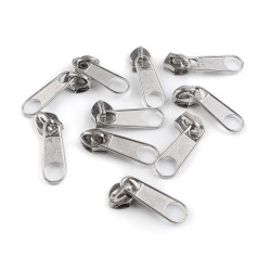 Glissière de fermeture éclair en nylon, no 5 - Nickel (10 Pièces)