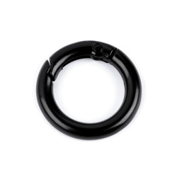 Karabińczyk okrągły / kółko na klucze ø18 mm - Czarny lakier (1 Sztuka)