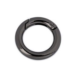 Karabińczyk okrągły / kółko na klucze ø18 mm - Czarny nikiel (1 Sztuka)