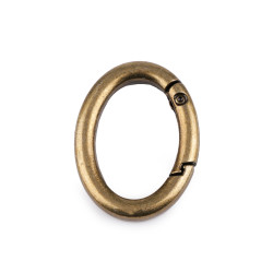 Design karabiner ellipse für handtaschen / schlüssel - Altmessing (1 Stück)