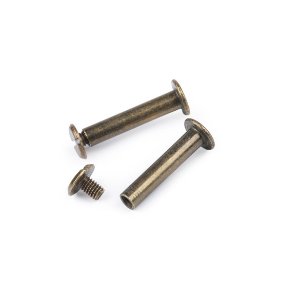 Binding screw posts 12; 16; 20 and 25 mm - Vintage brass (10 Pairs) Binding screw posts 12; 16; 20 and 25 mm - Vintage brass (10 Pairs)
