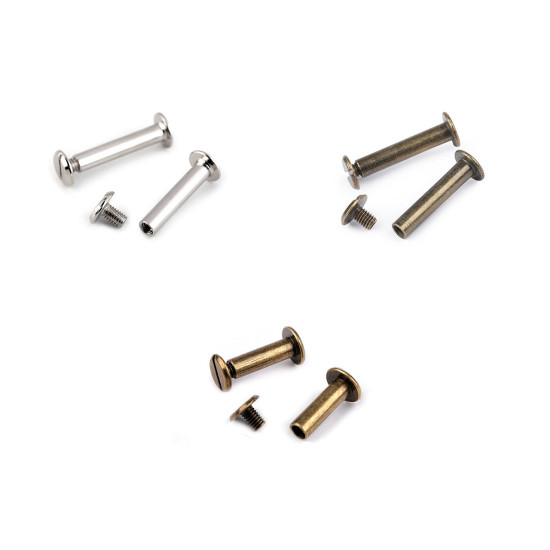 Binding screw posts 12; 16; 20 and 25 mm - Vintage brass (10 Pairs) Binding screw posts 12; 16; 20 and 25 mm - Vintage brass (10 Pairs)