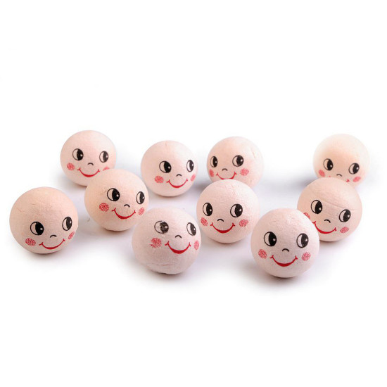 Cap pentru păpuși, ø30 mm - Nude (10 Bucăți) Cap pentru păpuși, ø30 mm - Nude (10 Bucăți)