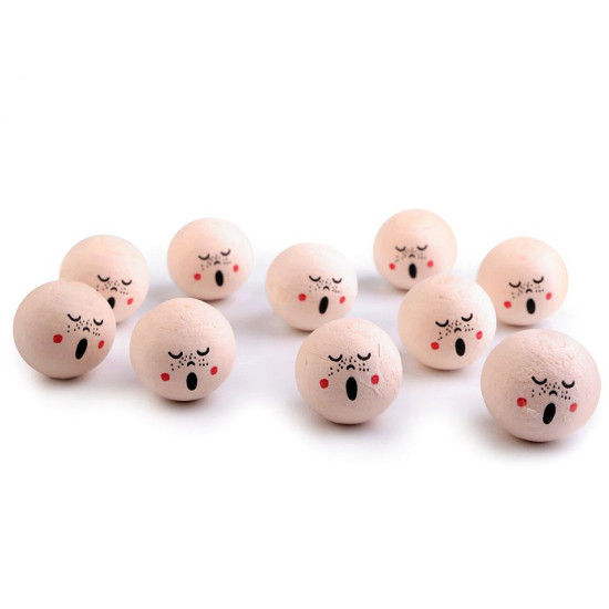 Cap pentru păpuși, ø30 mm - Nude (10 Bucăți) Cap pentru păpuși, ø30 mm - Nude (10 Bucăți)