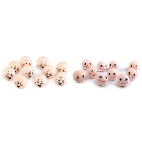 Cap pentru păpuși, ø30 mm - Nude (10 Bucăți) Cap pentru păpuși, ø30 mm - Nude (10 Bucăți)