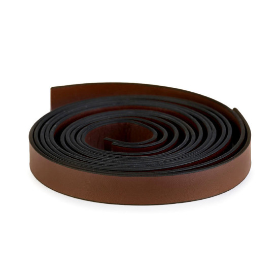 Imitation leather handle strap - unfinished - Cognac brown (2 Pieces) Imitation leather handle strap - unfinished - Cognac brown (2 Pieces)