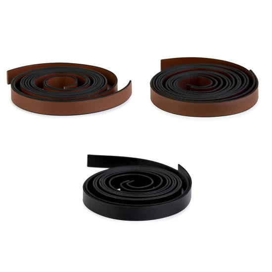 Imitation leather handle strap - unfinished - Cognac brown (2 Pieces) Imitation leather handle strap - unfinished - Cognac brown (2 Pieces)