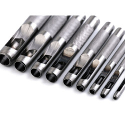 Hollow punch set for fabric and leather - Nickel (1 Set)