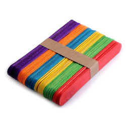 Wooden crafting spatula / multicolor sticks 1.8x15 cm - Mix (192 Pieces)