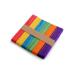 Wooden crafting spatula / multicolor sticks 1x11.4 cm colorful - Mix (1000 Pieces)