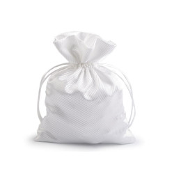 Bourse/sac cadeau satiné, 13 x 18 cm - Blanc cassé (1 Pièce)
