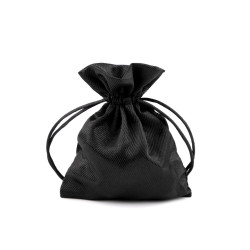 Pochette cadeau en satin, 9,5 x 13 cm - Noir (1 Pièce)
