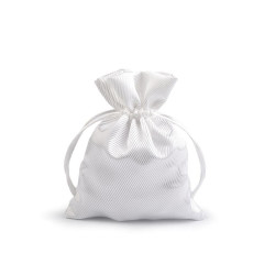 Pochette cadeau en satin, 9,5 x 13 cm - Blanc cassé (1 Pièce)