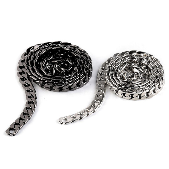 Łańcuszek płaski szerokość 11 mm, metraż - Nikiel (25 Metry) Łańcuszek płaski szerokość 11 mm, metraż - Nikiel (25 Metry)