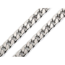 Łańcuszek płaski szerokość 11 mm, metraż - Nikiel (1 Metr)