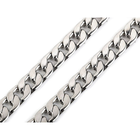 Łańcuszek płaski szerokość 11 mm, metraż - Nikiel (25 Metry) Łańcuszek płaski szerokość 11 mm, metraż - Nikiel (25 Metry)