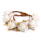 Bandeau élastique à fleurs - Blanc (1 Pièce)
