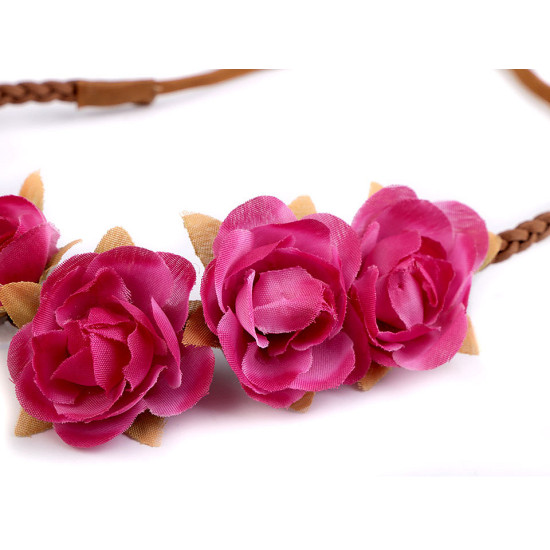 Bandeau élastique à fleurs - Rose moyen (12 Pièces) Bandeau élastique à fleurs - Rose moyen (12 Pièces)