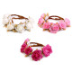 Bandeau élastique à fleurs - Rose moyen (12 Pièces) Bandeau élastique à fleurs - Rose moyen (12 Pièces)