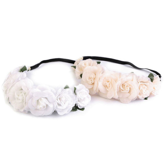Bandeau élastique à fleurs - Blanc (2 Pièces) Bandeau élastique à fleurs - Blanc (2 Pièces)