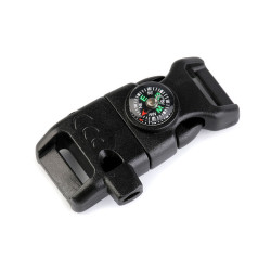 Klamra z gwizdkiem i kompasem szerokość 15 mm - Czarny (1 Sztuka)