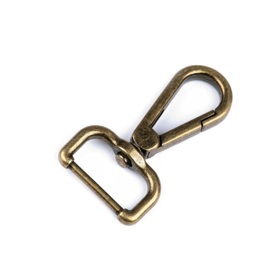 Karabińczyk metalowy z krętlikiem, otwór do przewlekania 25 mm - Czarny lakier (1 Sztuka) Karabińczyk metalowy z krętlikiem, otwór do przewlekania 25 mm - Czarny lakier (1 Sztuka)
