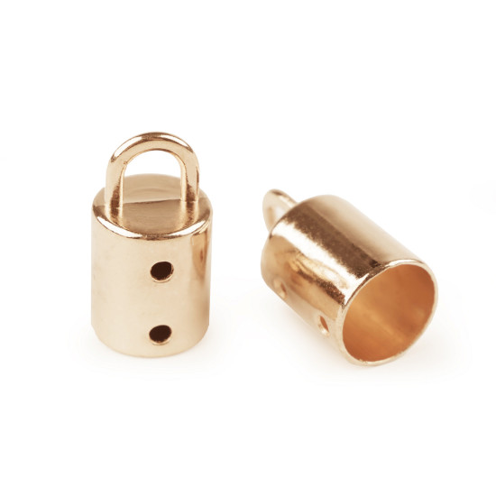 Capăt metalic șnur, ø14 mm - Auriu rose (10 Bucăți) Capăt metalic șnur, ø14 mm - Auriu rose (10 Bucăți)