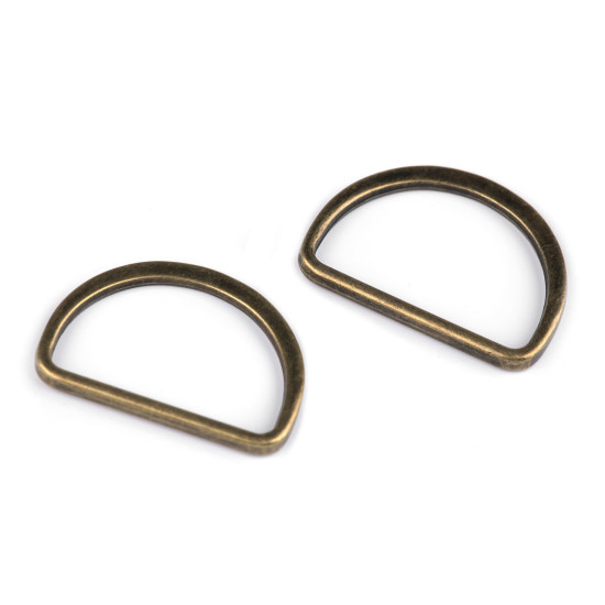 D-ring halbring breite 30 mm flach waschbar - Altmessing (100 Stücke) D-ring halbring breite 30 mm flach waschbar - Altmessing (100 Stücke)