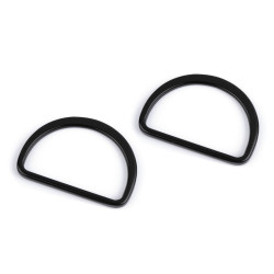 Półkółko płaskie szerokość 30 mm - Czarny lakier (100 Sztuki)